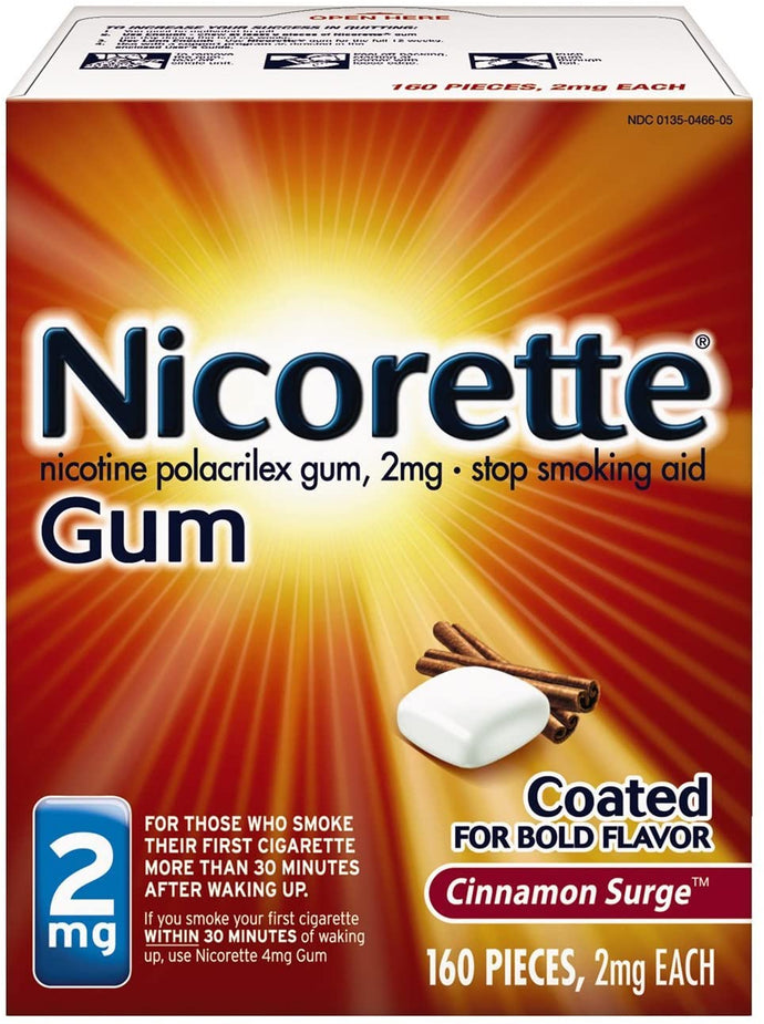 Nicorette Goma de mascar Nicotina Canela, 160 unidades