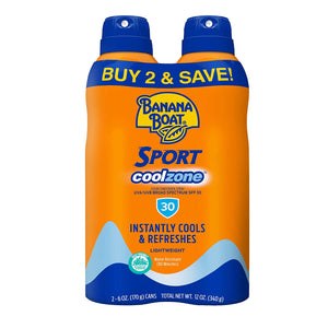 Banana Boat Spray protector solar deportivo, 6 oz (Paquete de 2)