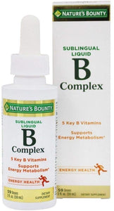 Complejo B con B12 Suplemento dietético líquido sublingual de acción rápida 2 FL OZ