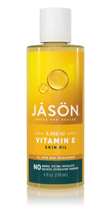 Aceite Jason Vitamin E 5,000 IU, nutrición para todo el cuerpo, 4 onzas