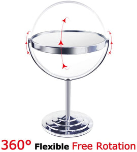 Espejo de mesa de tocador de doble cara de 7 pulgadas, giratorio de 3 aumentos NDP47