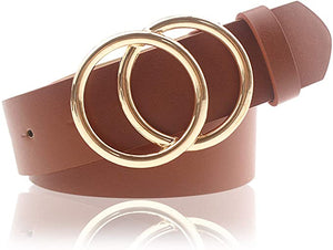 Cinturón con hebilla de doble anillo, para mujer NDP30