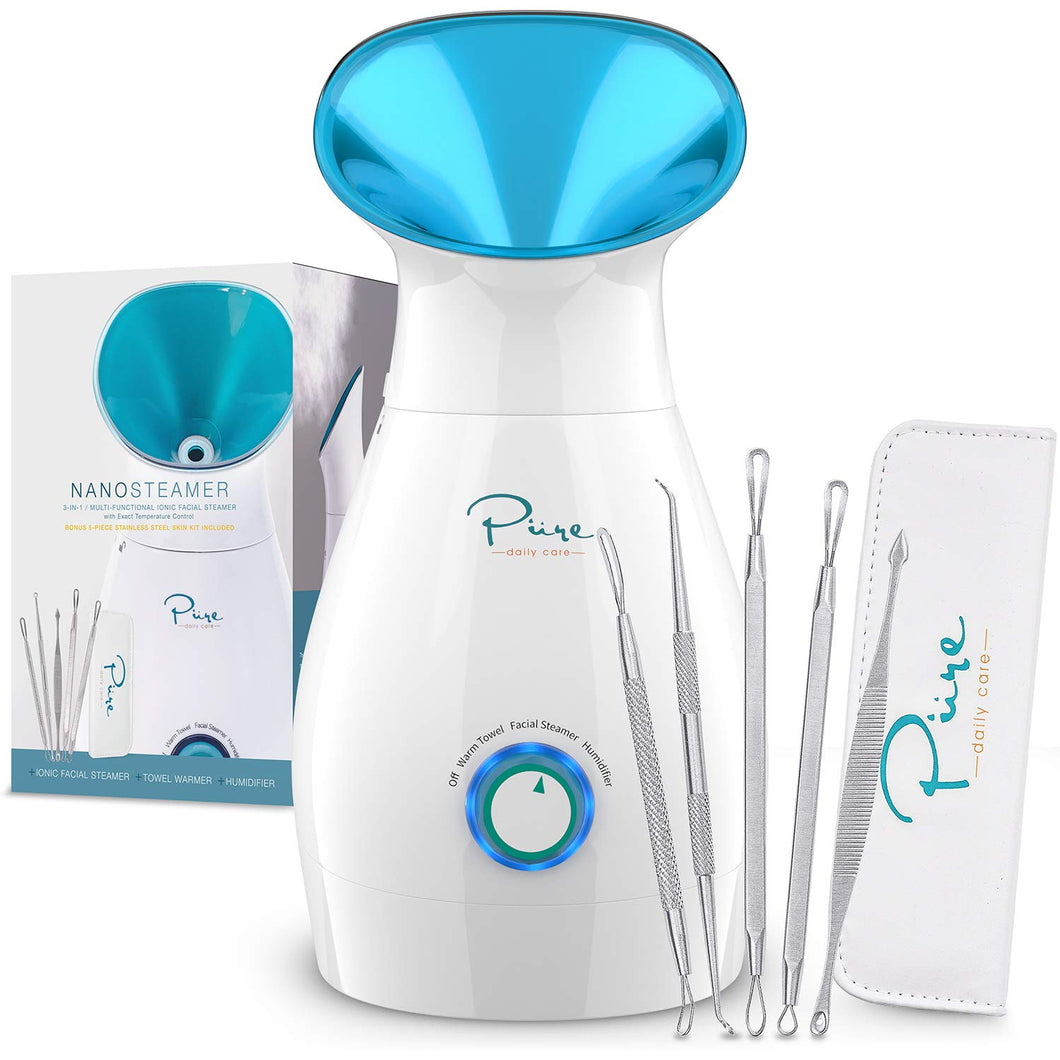 Vaporizador facial iónico, grande 3 en 1