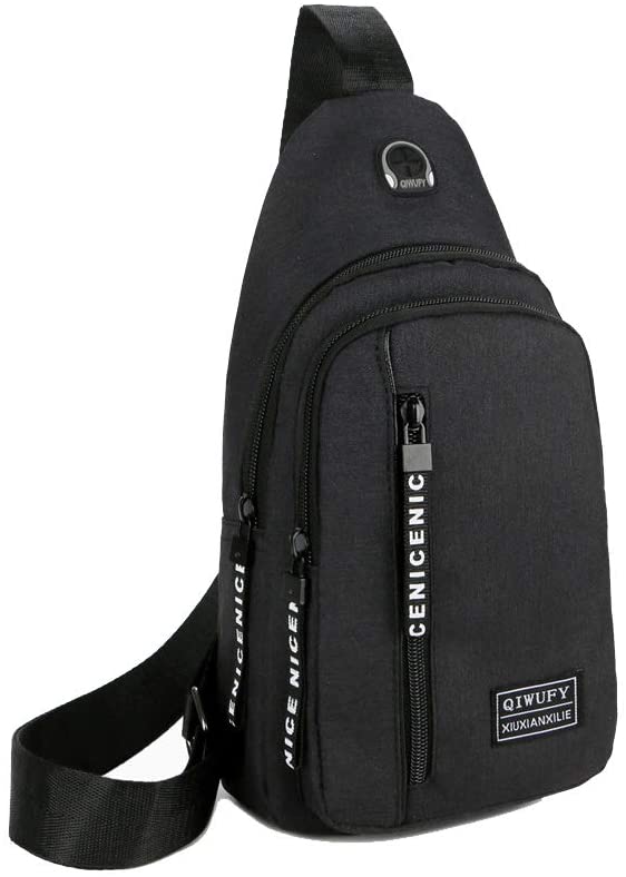 Bolso bandolera para hombre y mujer., Ciclismo, M, Negro NDP11