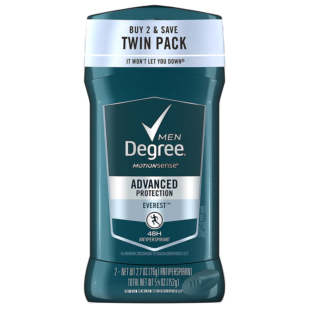 Degree Desodorante Antitranspirante de Protección Avanzada para Hombres, Everest, 2.7 oz, paquete de 2