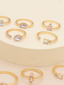 12 piezas de anillo de decoración de diamantes de imitación