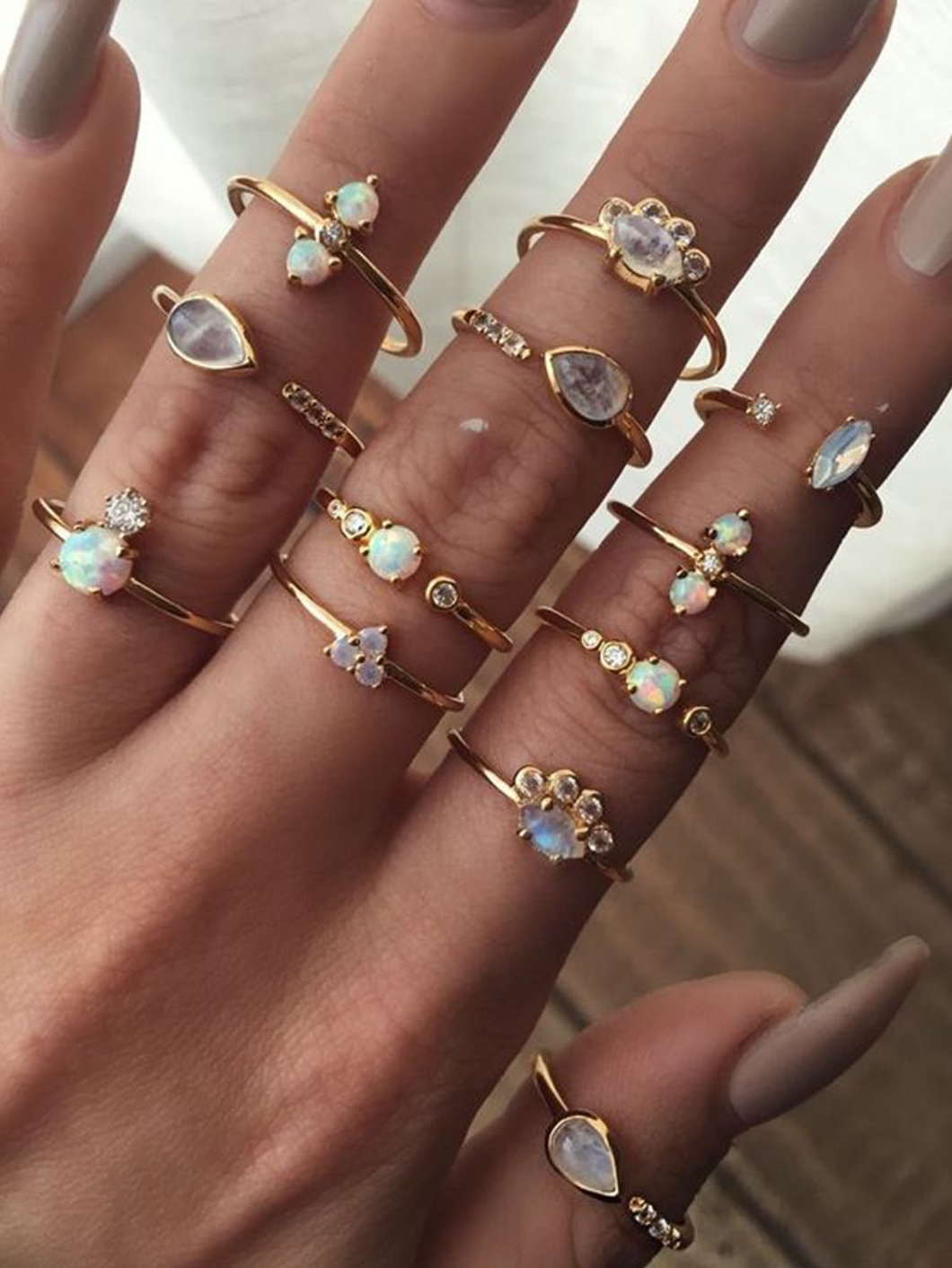12 piezas de anillo de decoración de diamantes de imitación