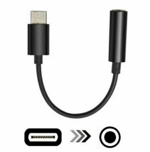 USB tipo C a 3,5 mm AUX adaptador de auriculares Jack para Android negro