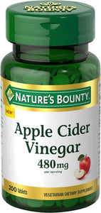 Suplemento de vinagre de sidra de manzana, 480 mg, 200 tabletas