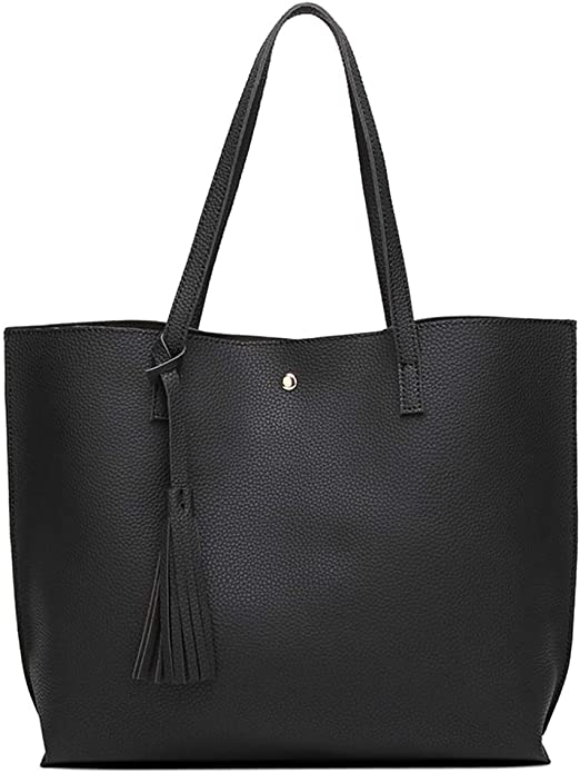 Bolso de mano de piel sintética suave con borlas NDP-77
