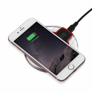 Cargador inalámbrico Qi Pad de carga rápida iPhone X 8 XS Max XR Samsung S8 S9 Negro