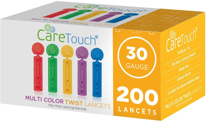 Care Touch Lancetas multicolores Twist Top 30 Calibre, NDP23