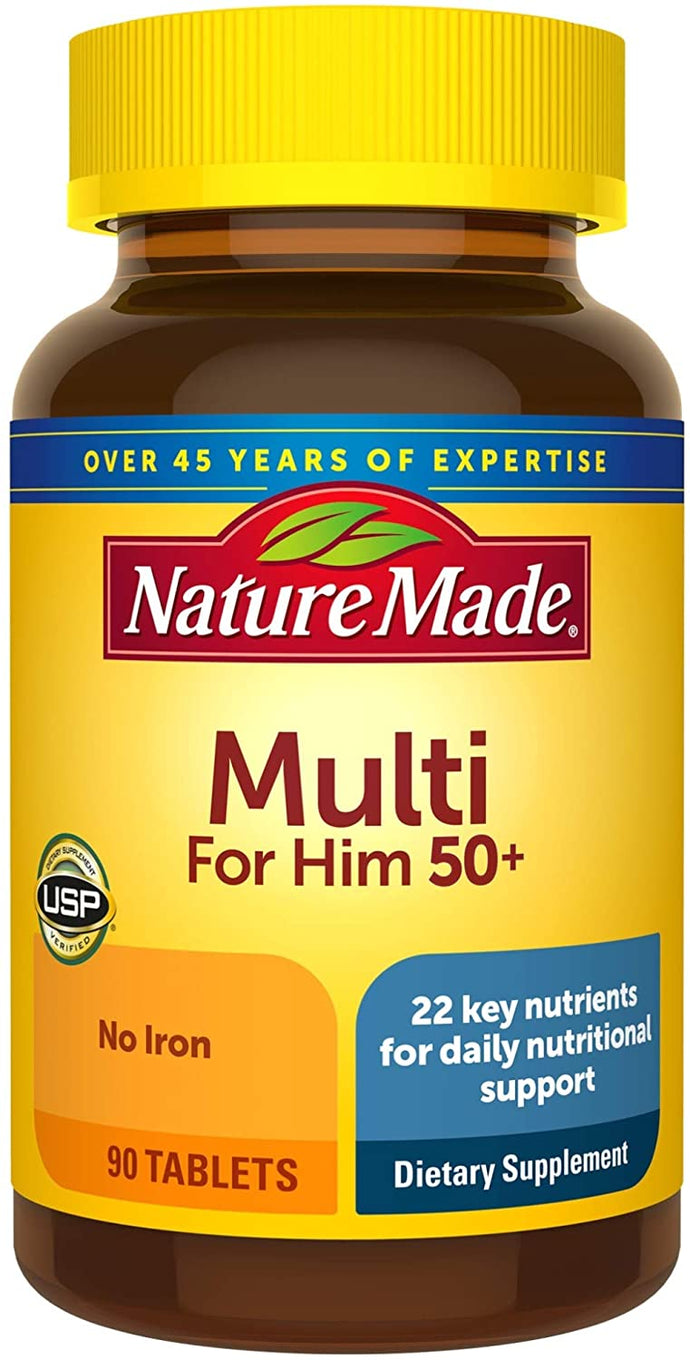 Multivitamina para hombres mayores de 50+ años, 90 tabletas