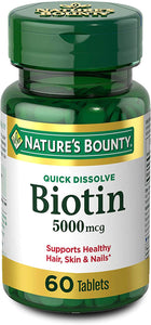 Biotin Energía y cabello, piel y uñas, 5000 mcg