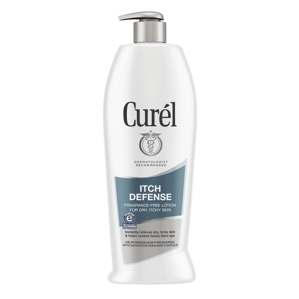 Loción corporal calmante Curél Itch Defense, humectante para piel seca y con picazón, loción corporal y de manos, 20oz