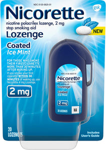 Nicorette 2 mg pastillas de nicotina para dejar de fumar, 20 unidades