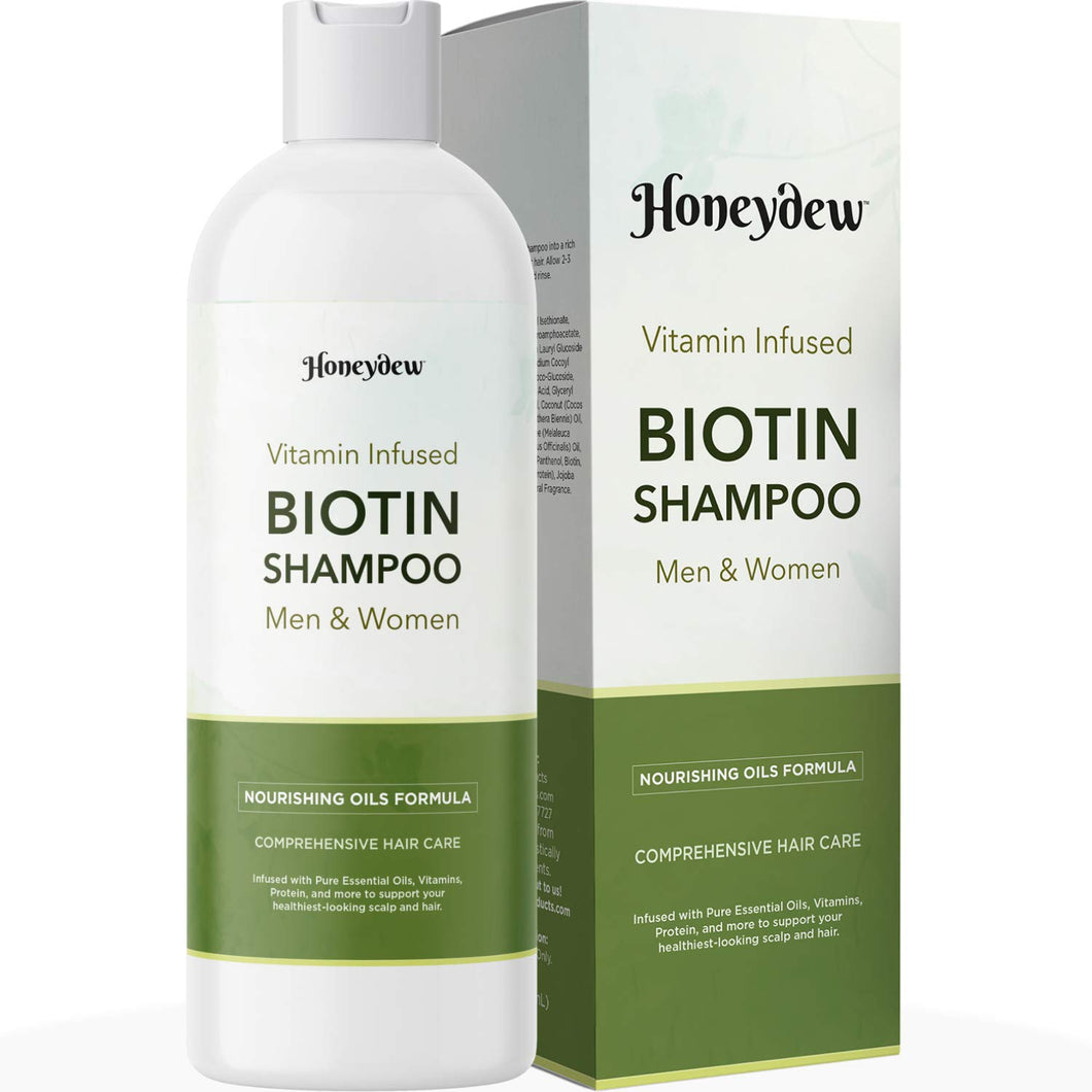 Champú sin sulfato con biotina queratina y aceite de coco para volumen del cabello 8oz