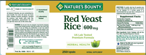 Pastillas de arroz de levadura roja y a base de hierbas, 600 mg, 250 cápsulas