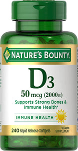 Vitamina D 2000 UI, apoyo inmunológico y huesos