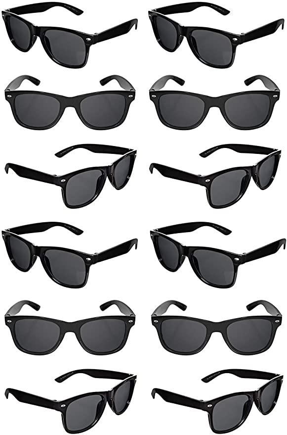 Gafas de sol negras a granel para fiestas, 12 unidades NDP67