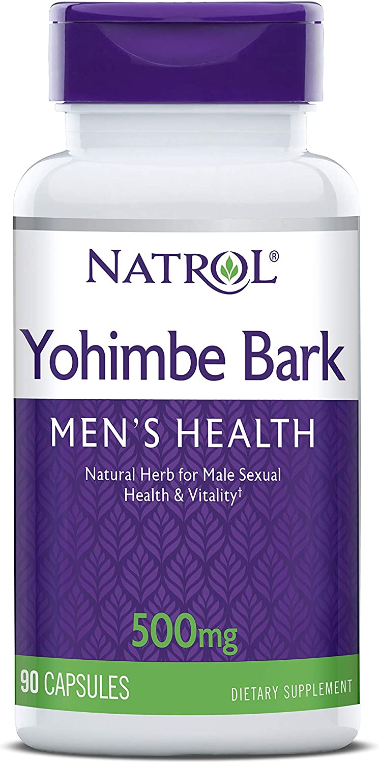 Natrol Yohimbe corteza 500 mg cápsulas, 90 unidades.