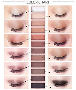 2 Paletas de maquillaje de sombra de ojos desnuda Pro 12 colores NDP-26