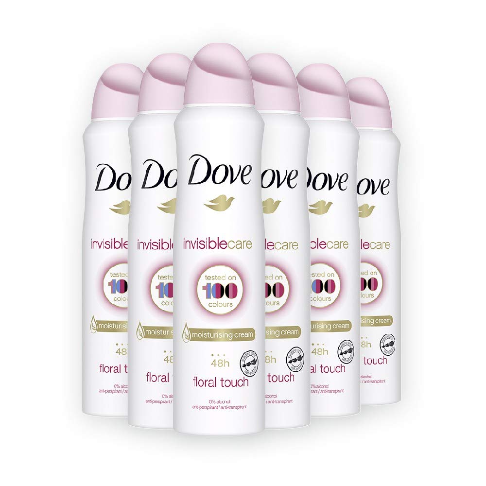Desodorante en espray Dove Invisible Care 5.1 fl oz (paquete de 6)