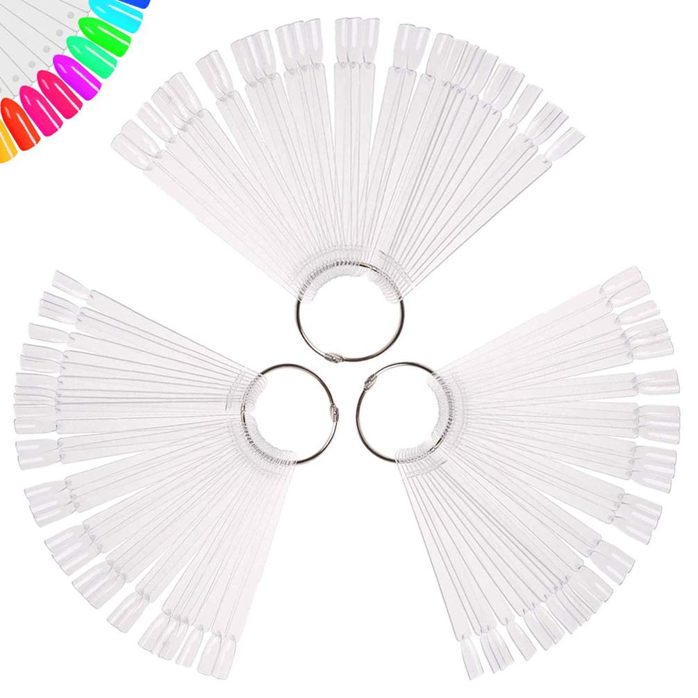 150 varillas transparentes para uñas con anillo