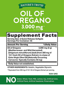 Aceite de orégano 1500mg 90 unidades