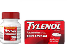 Cargar imagen en el visor de la galería, Tylenol Cápsulas extra fuertes con acetaminofeno de 500mg reductor de fiebre, 100 unidades
