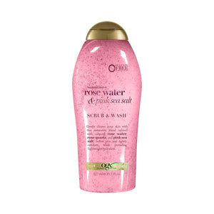 OGX Exfoliante corporal- Sal marina rosa y agua de rosas, 19.5 oz