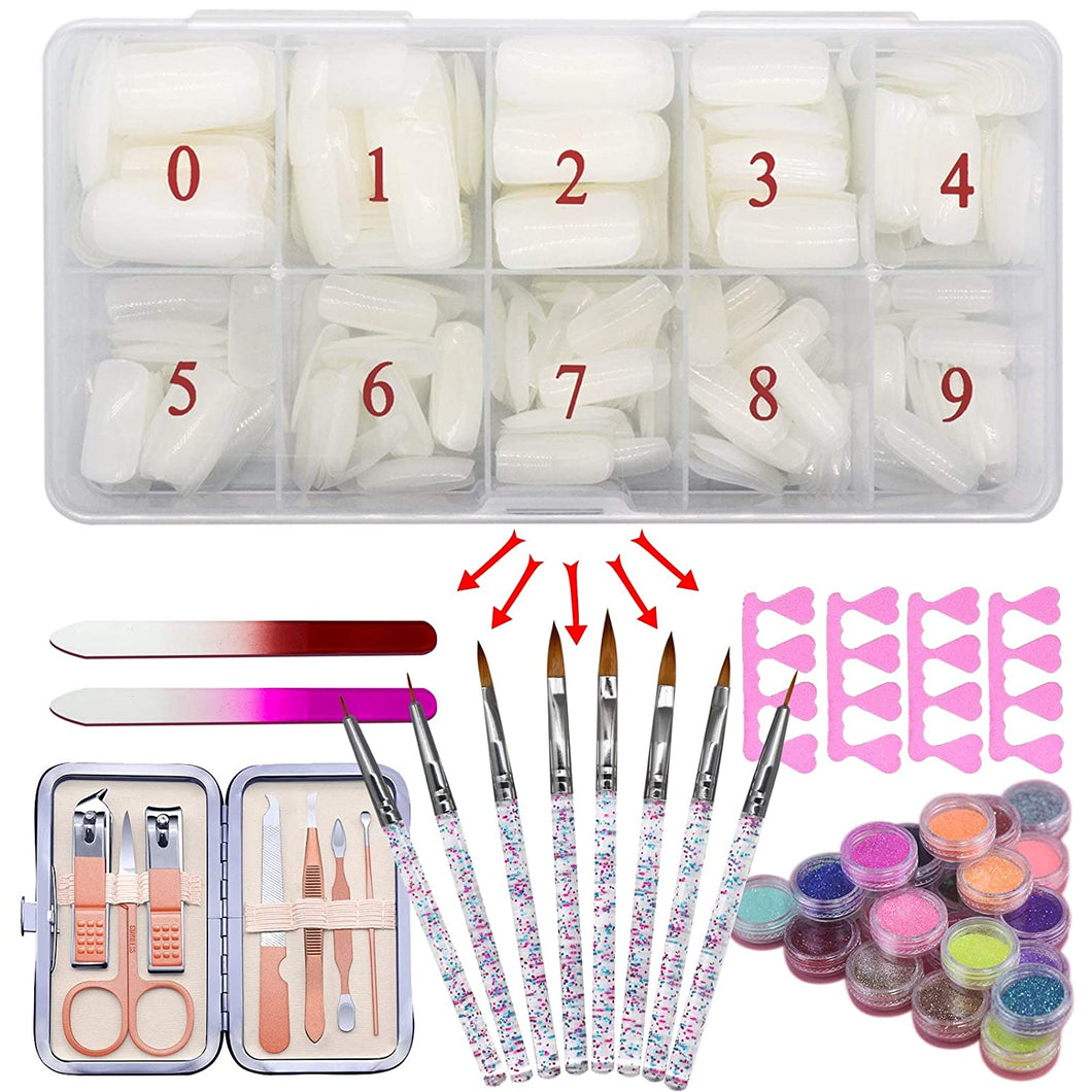 Kit de puntas de uñas postizas acrílicas