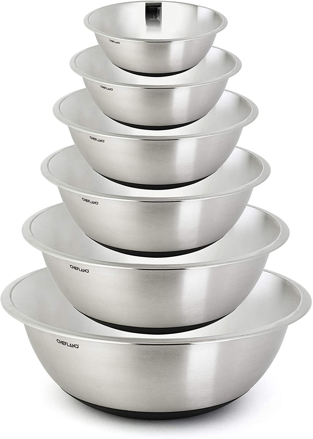 bol de acero inoxidable con base de silicona. set de 4 NDP4