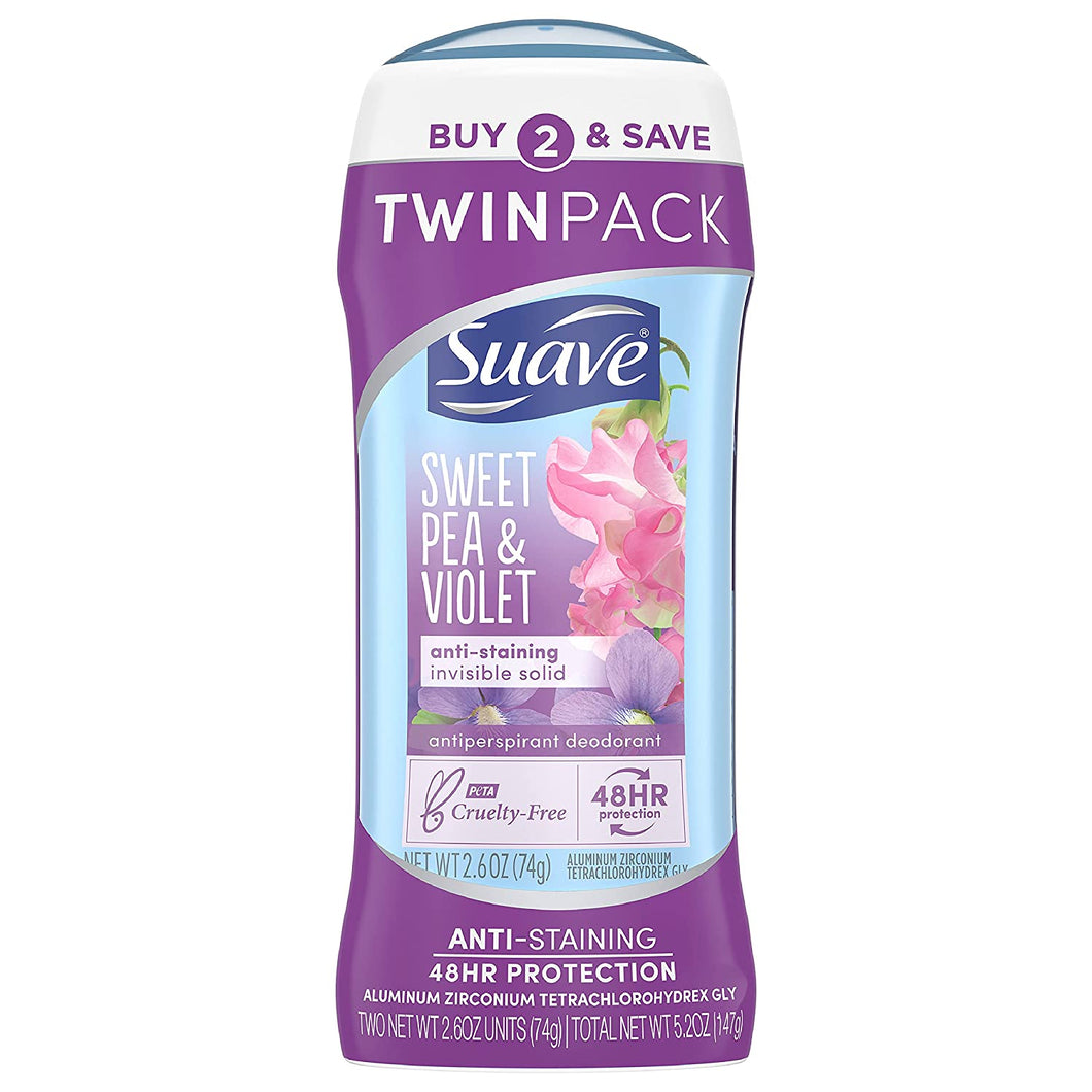 Suave desodorante antitranspirante, aroma shower fresh, 2.6 onzas Paquete de 2