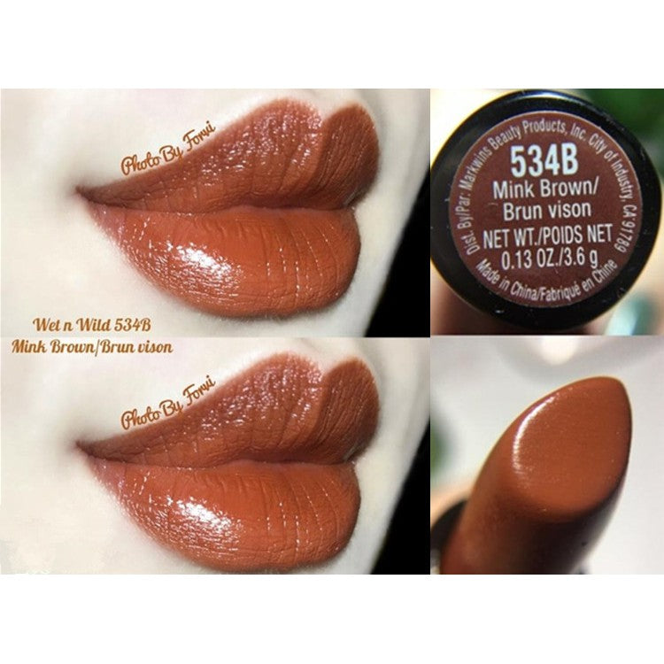 Lápiz labial Wet n Wild,534B marrón  ✅