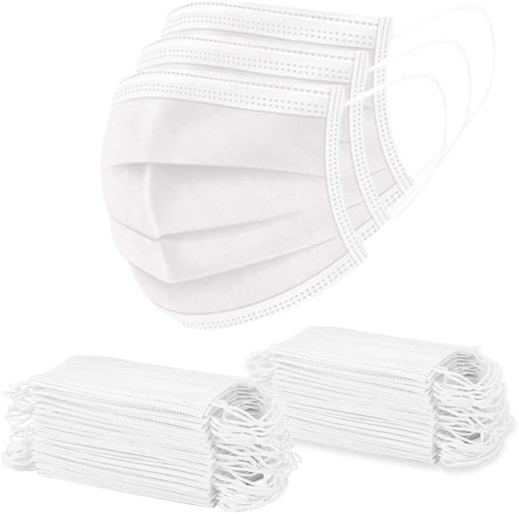 Máscaras faciales blancas desechables, seguridad transpirable de 3 capas