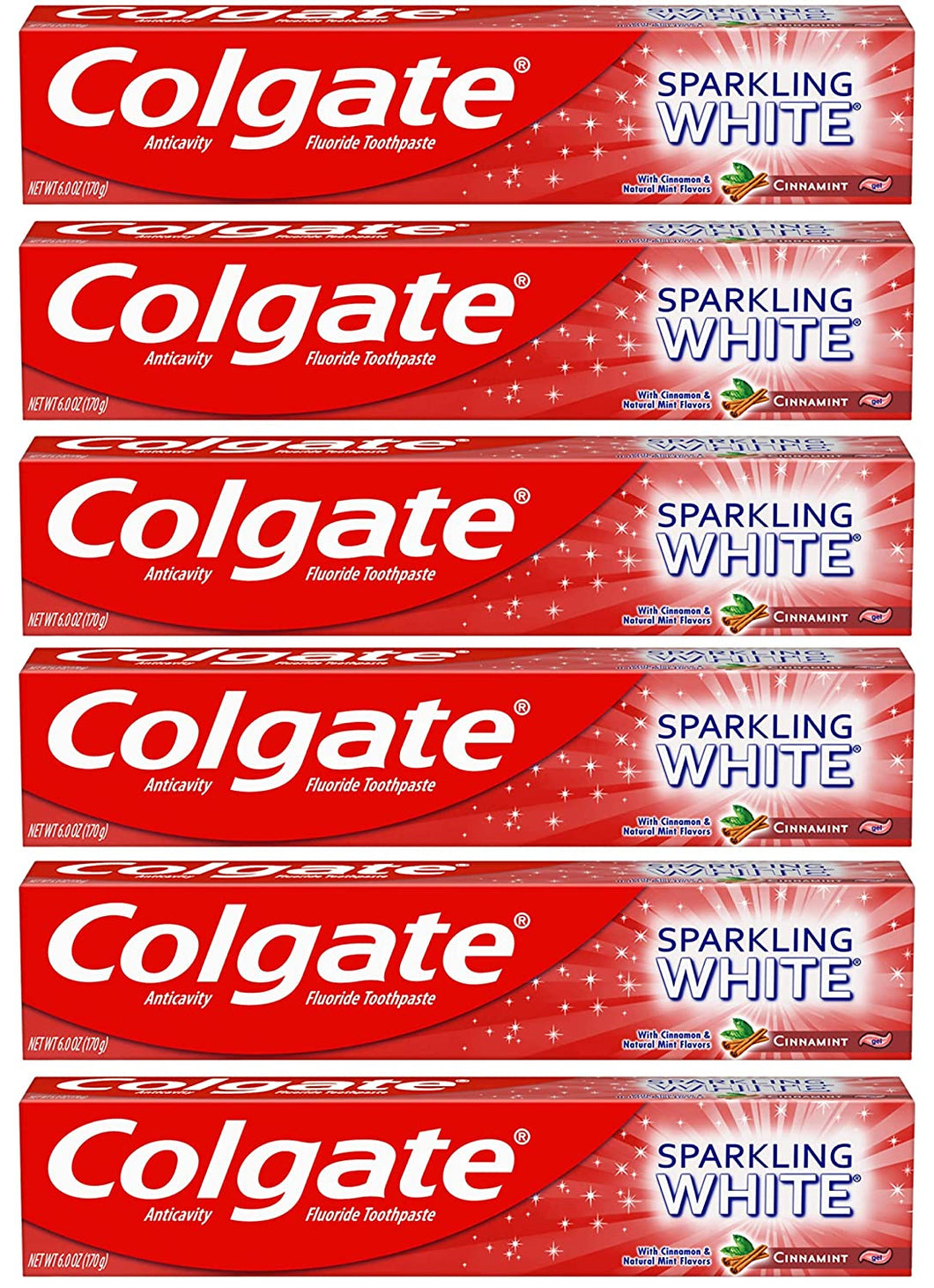 6 Colgate Sparkling White Pasta dental en gel 6oz NDP37