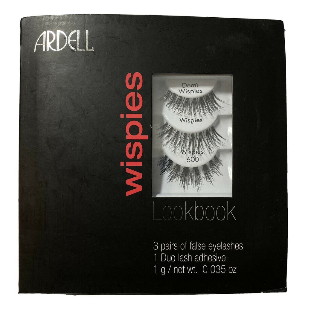 Ardell Wispies Eyelashes 600 Black 3 pares de pestañas postizas