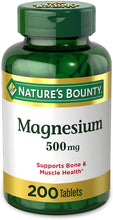 Cargar imagen en el visor de la galería, Magnesio 500 mg- salud ósea y muscular, 200 tabletas
