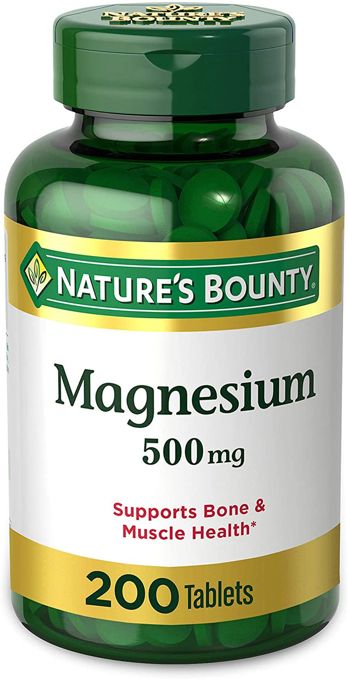 Magnesio 500 mg- salud ósea y muscular, 200 tabletas