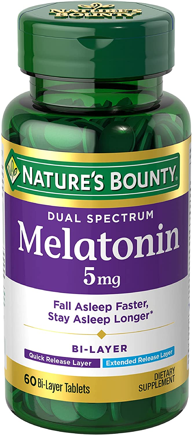 Melatonina de 5 mg suplemento de sueño 100% libre de medicamentos 60 tabletas