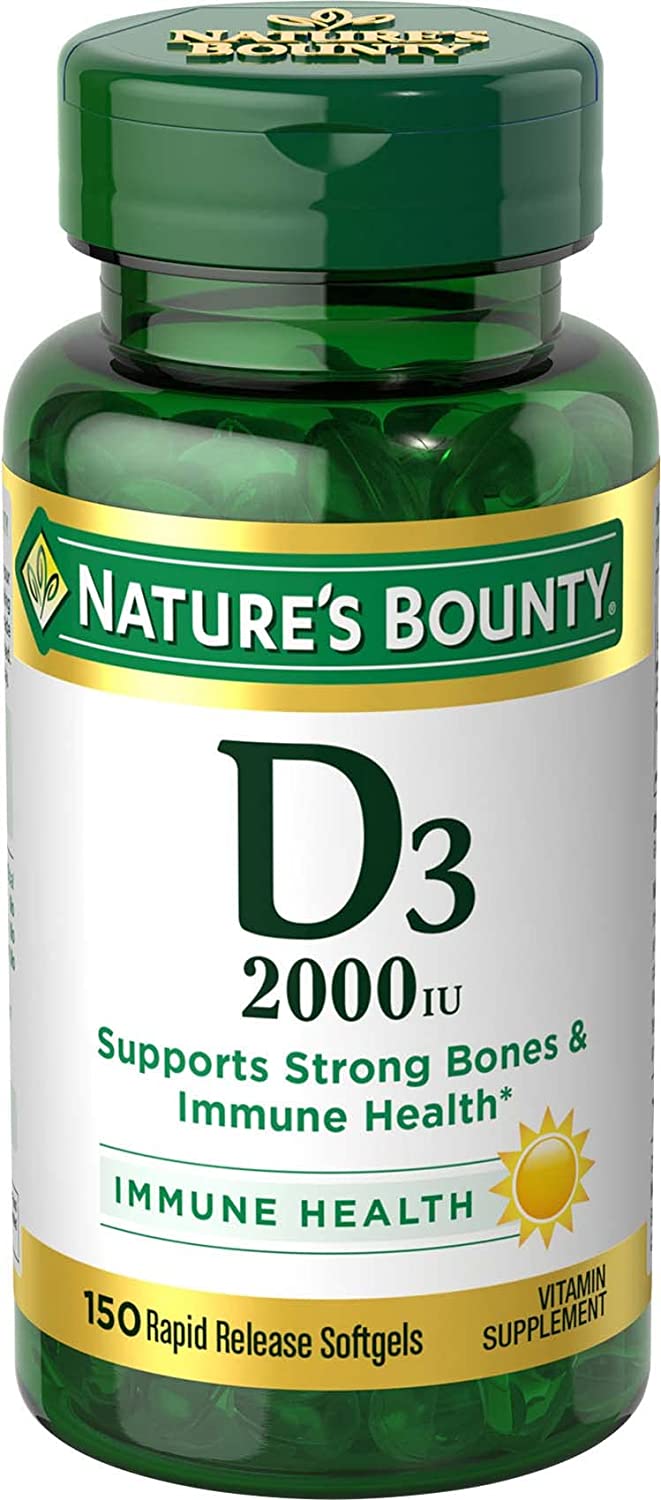 Vitamina D 2000 UI, apoyo inmunológico y huesos.