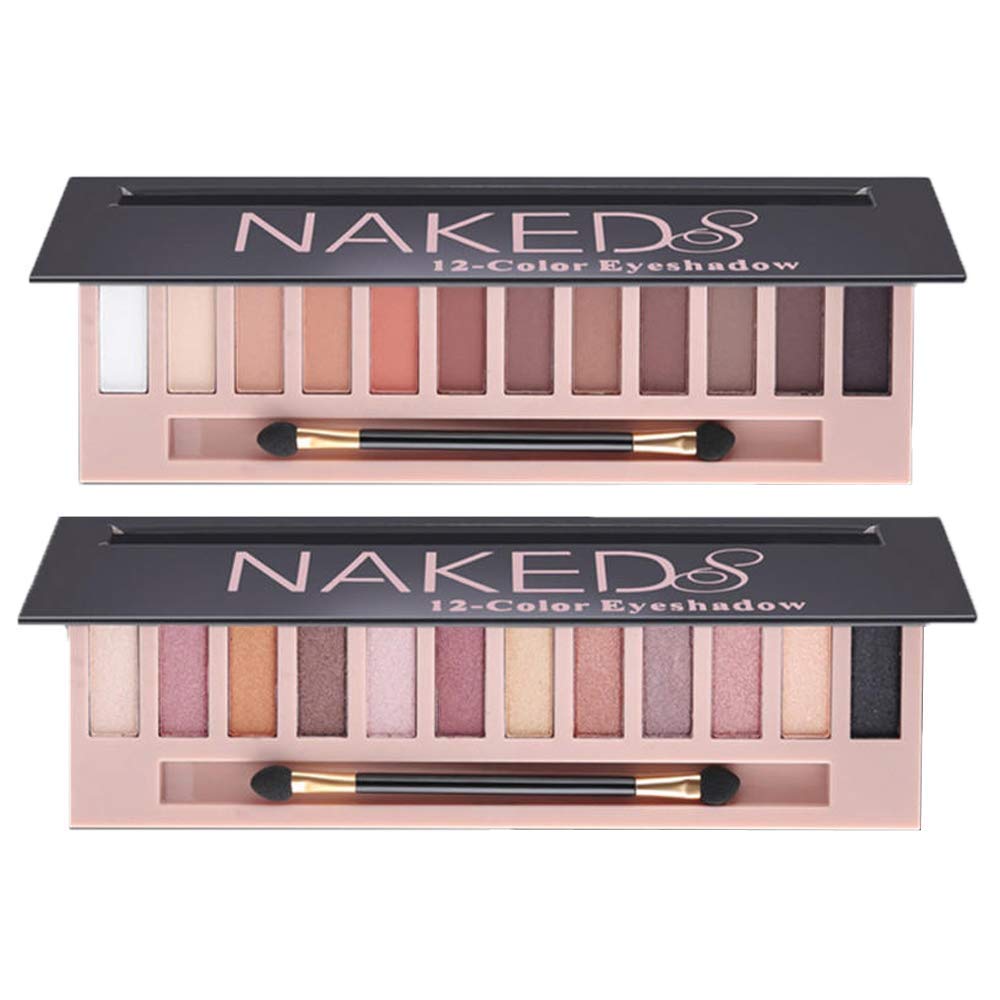 2 Paletas de maquillaje de sombra de ojos desnuda Pro 12 colores NDP-26