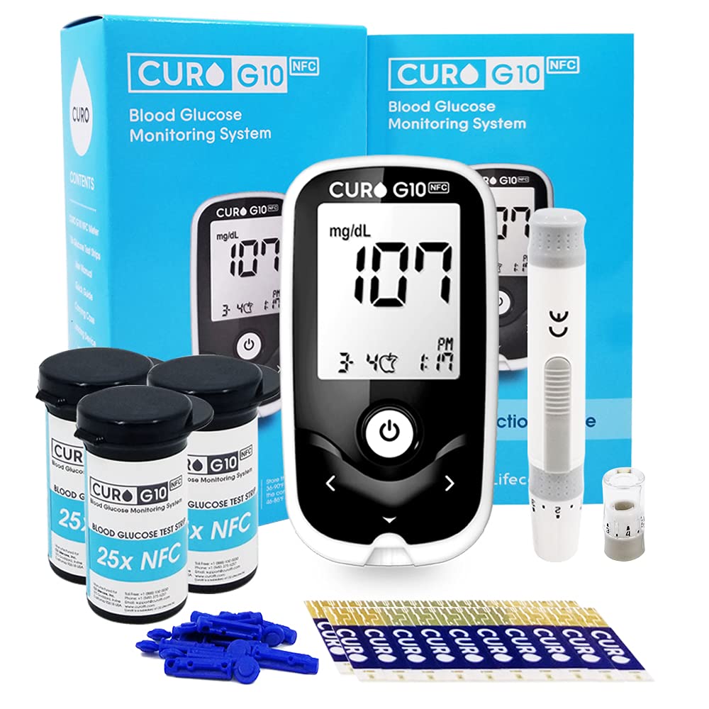 Kit de prueba de glucosa completo, 60 tiras y 60 lancetas