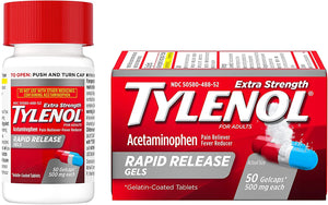 Tylenol - Geles de liberación rápida de acetaminofeno extrafuerte, alivio del dolor y reducción de fiebre