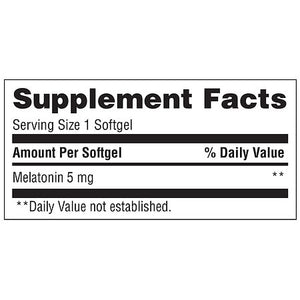 Cápsula blanda de melatonina 5 mg, 100 unidades