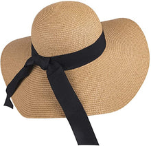 Cargar imagen en el visor de la galería, Sombrero de paja para mujer de ala ancha NDP25
