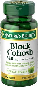 Suplemento de Raíz de cohosh negro, apoyo para menopausia, 540 mg