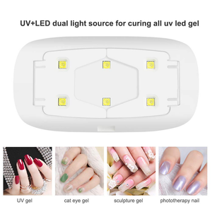 Secador de uñas, mini lámpara de uñas portátil UV LED 6W, con temporizador de 45s y 60s
