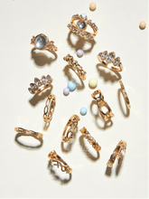 Cargar imagen en el visor de la galería, 13 piezas de decoración de diamantes de imitación y anillos de diseño de cadena
